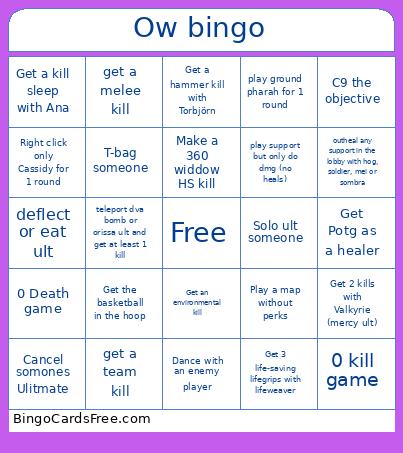 OW Bingo Card