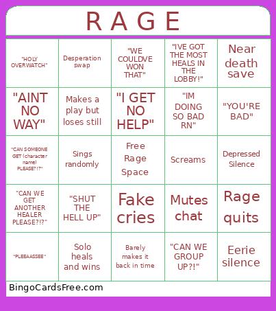 OW BOYFRIEND Bingo Card