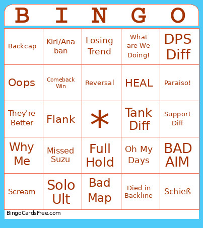OWSupport Bingo Card