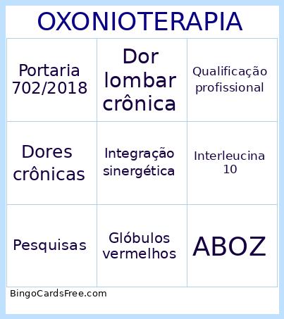 OXONIOTERAPIA Bingo