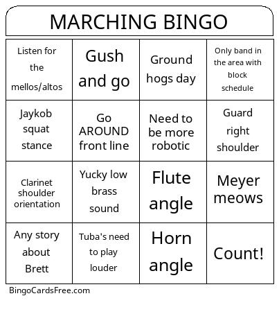 Ozark Matching Bingo Cards Free Pdf Printable Game, Title: MARCHING BINGO