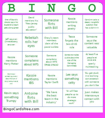 PA&C Offsite Bingo Card