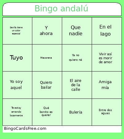Pablo,blanca Y Saray Bingo Card
