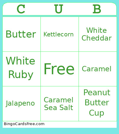 Pack 214 Popcorn Bingo Card 2