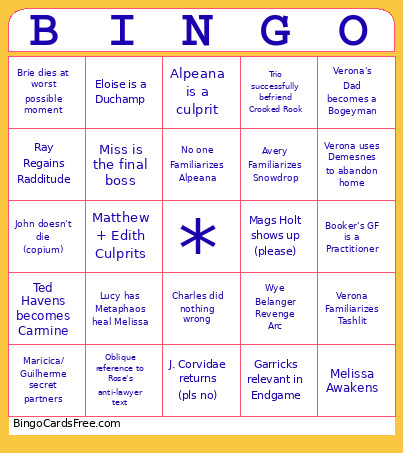 Pale Bingo Card