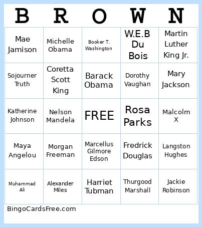 Pan - African Bingo Card