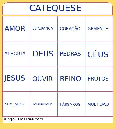 PARÁBOLA DO SEMEADOR Bingo Card