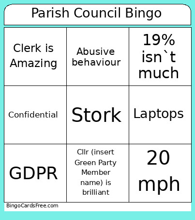 Parish Council Bingo Card