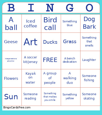 Park Fun Bingo Card