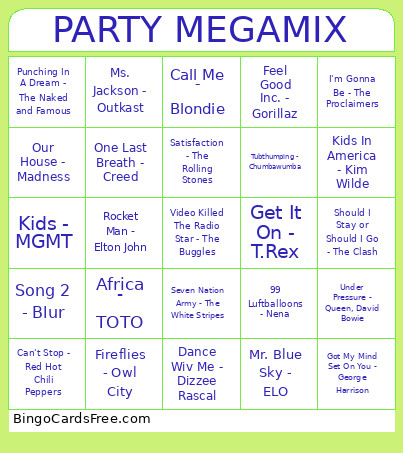 PARTY MEGAMIX Bingo Card