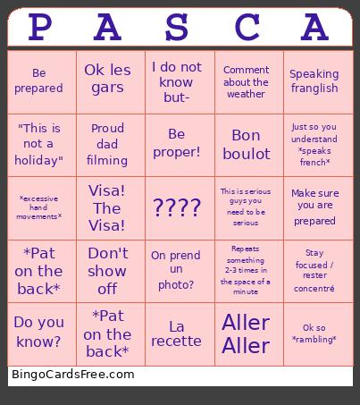 Pascal 2025 Bingo Card