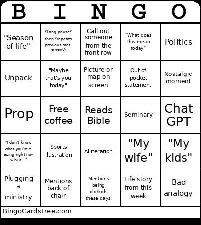 Pastor Bingo