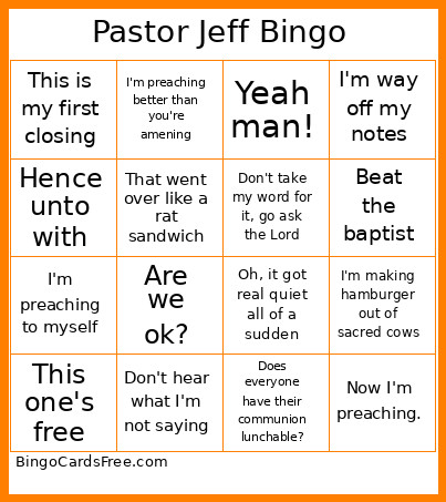 Pastor Jeff Bingo Card