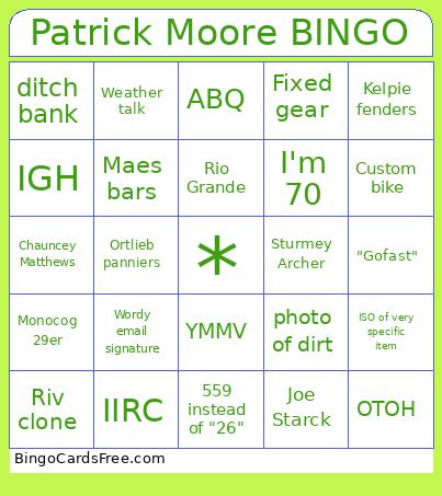 PM bingo Cards Free Pdf Printable Game, Title: Patrick Moore BINGO