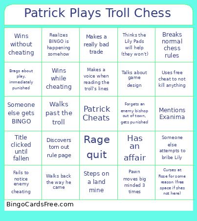 Patrick Plays Troll Chess Bingo