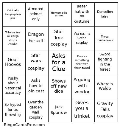 Patron Bingo Card