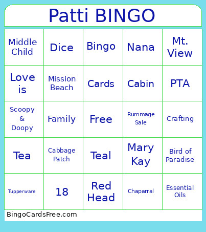 Patti Bingo Card
