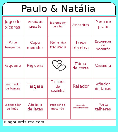 Paulo & Natália Bingo Card
