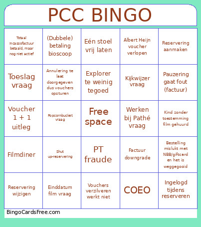 PCC Bingo Card