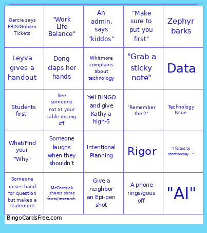 PD Bingo Card