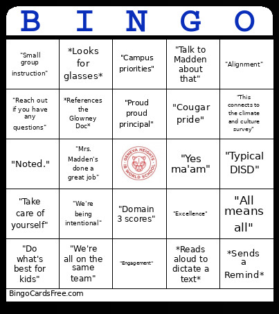 PD Bingo Card