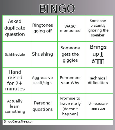 PD Bingo Card