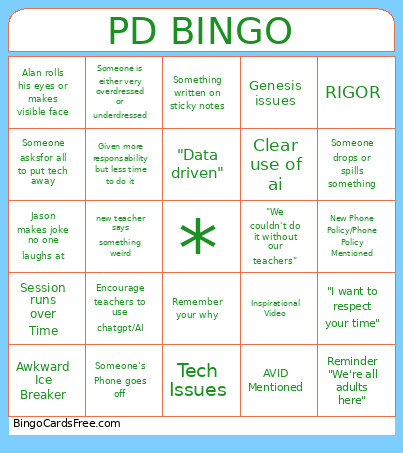PD Bingo Card