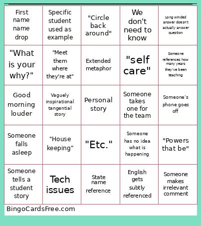 PDingo Bingo Card