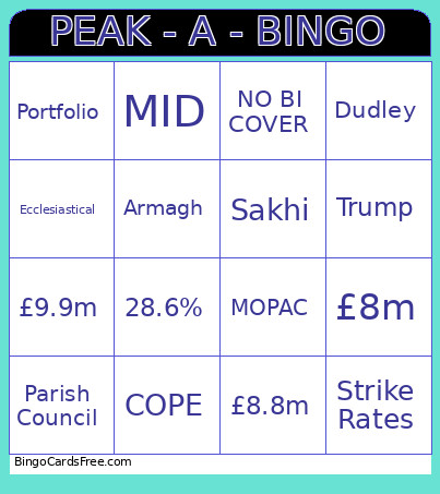 PEAK - A - Bingo Card
