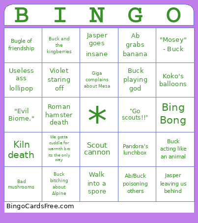 Peak Bingo Card 3