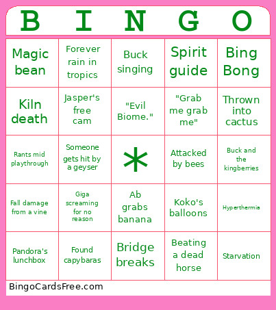 Peak Bingo Card