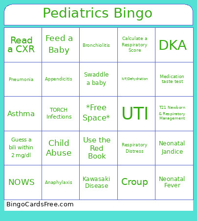 Pediatrics Bingo Card 2