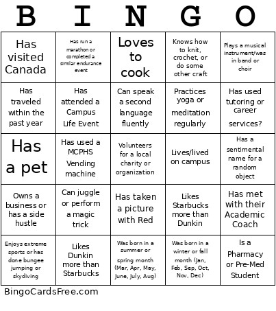 Peer Mentor Training Bingo Card