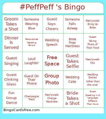 #PeffPeff 's Bingo Card