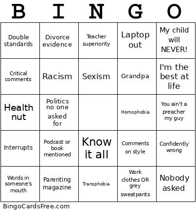 Pendejo Bingo Card