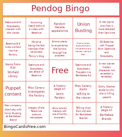 PendogCreativeLibrary Bingo Card