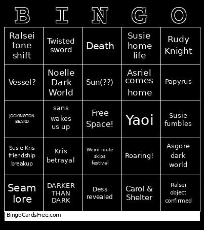 Pennnnnnn Bingo Card
