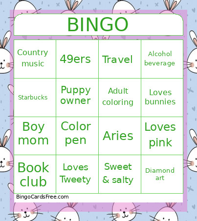 Penpal Bingo Card