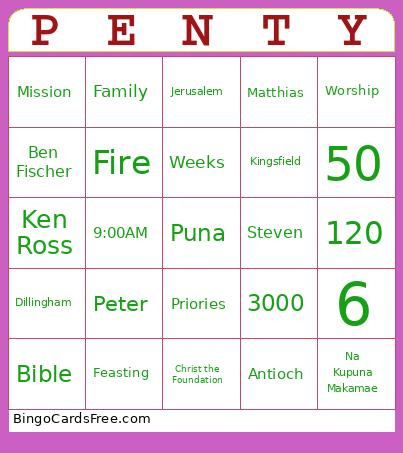 PENTY Bingo