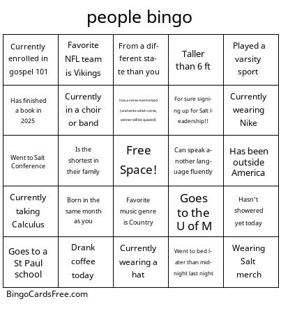 people bingo