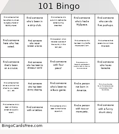 People Bingo Card