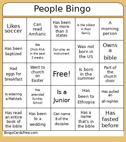 People Bingo Card 2