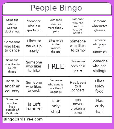 People Bingo