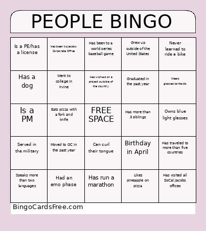 People Bingo JCN