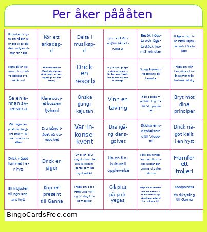 Per åker påååten Bingo