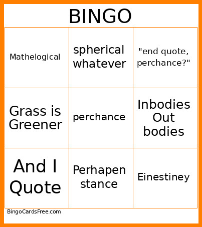 Perchance Bingo Card