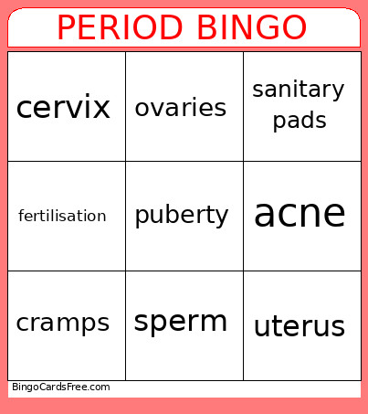 Period Bingo Card