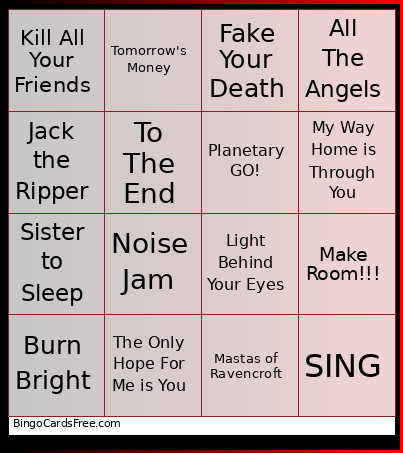Personal 4x4 Bingo Card