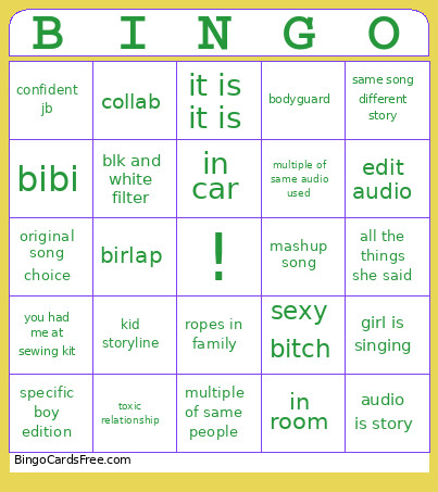 Personal Bingo Card