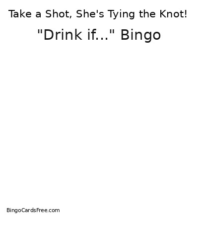 Personal Shower Bingo Card